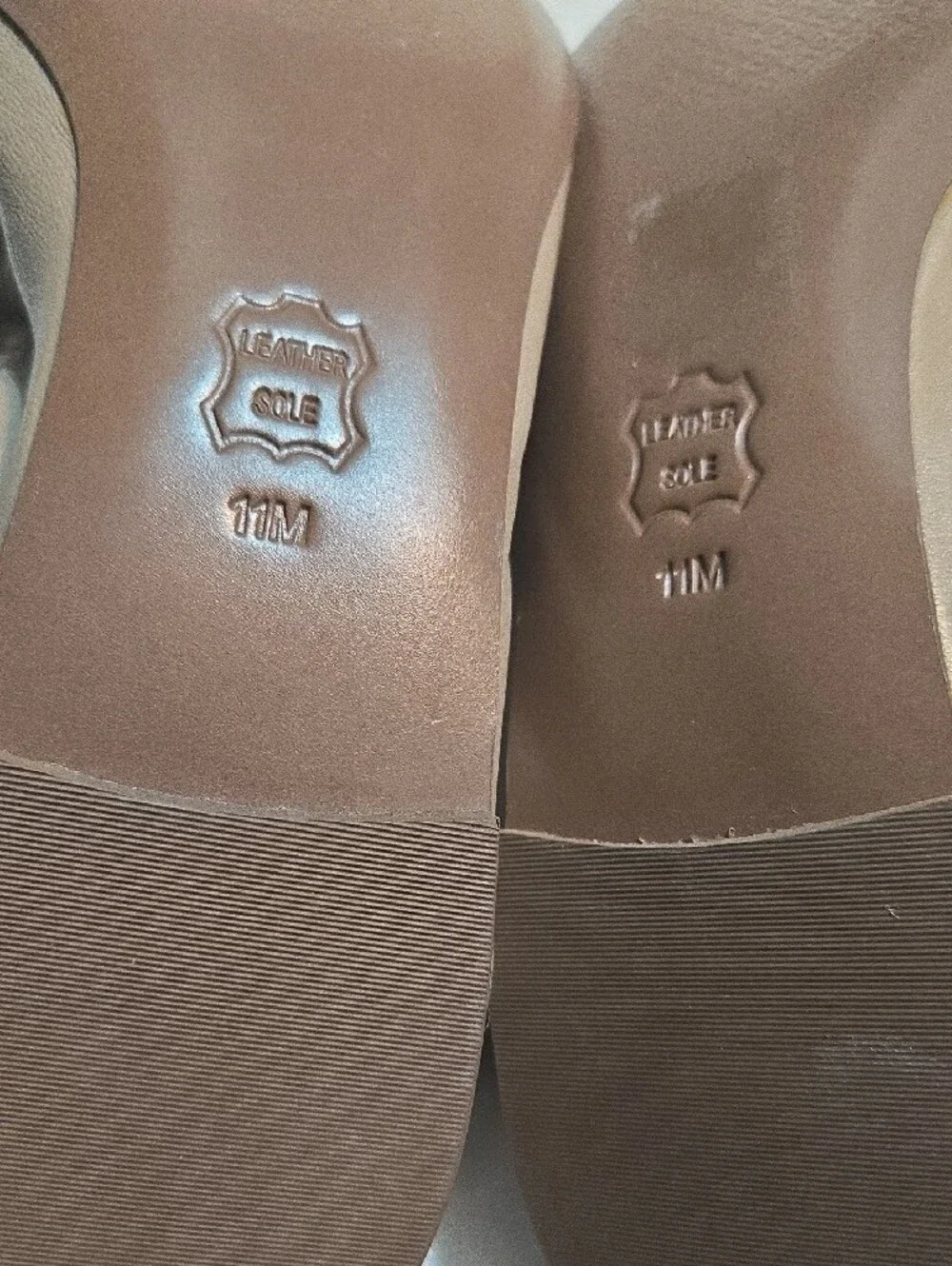 Tory Burch Taupe Patent & Leather Logo Ballet Flats